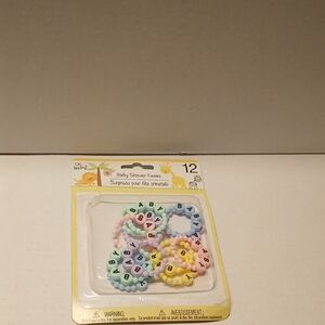 Baby Shower Favors Pastel Alphabet Baby Beads Hooks qty 12 NWT